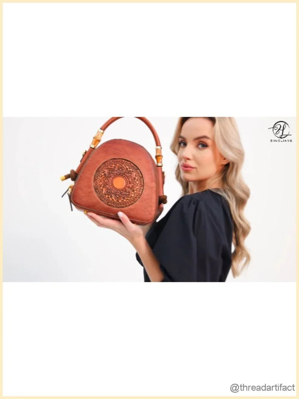 Genuine Leather Top Handle Satchel, Organizer Crossbody Bag